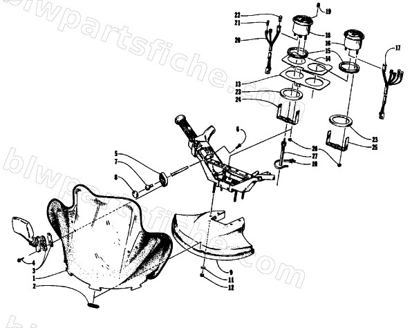 WINDSHIELD, FAIRING, AND INSTRUMENTS diagram