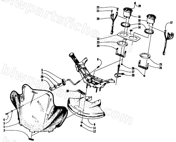 WINDSHIELD, FAIRING, AND INSTRUMENTS diagram